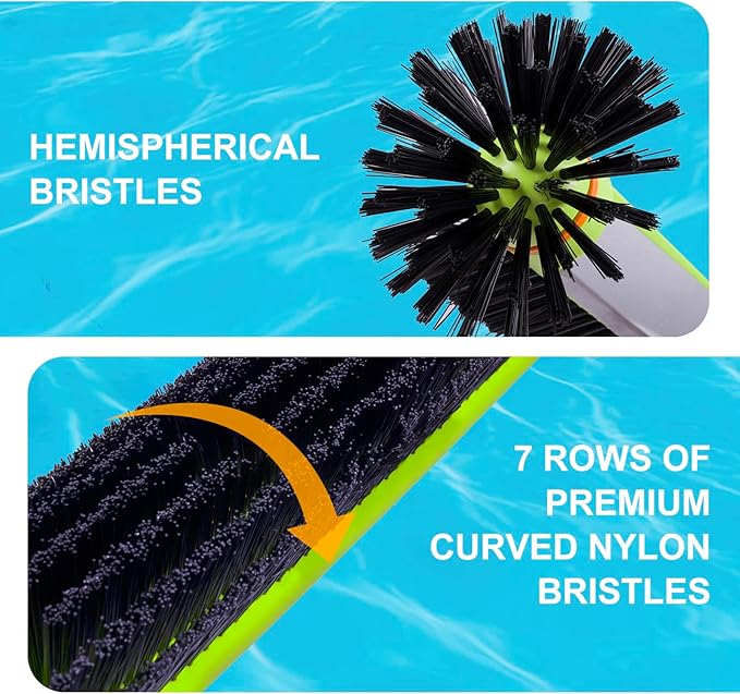 Sepetrel Pool Brush Head for Cleaning WallsHeavy Duty Inground/Above Ground Swimming Pool Round Scrub Brushes with Premium Strong Bristle &amp Reinforced Aluminium Back