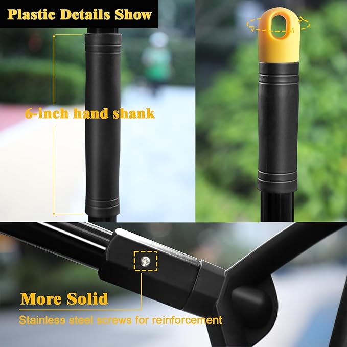 Heavy Duty Commercial Broom 3 Pack Upgraded Angle Brooms for Sweeping Outdoor and Indoor Perfect Black Brooms of House Kitchen Garage Courtyard Concrete