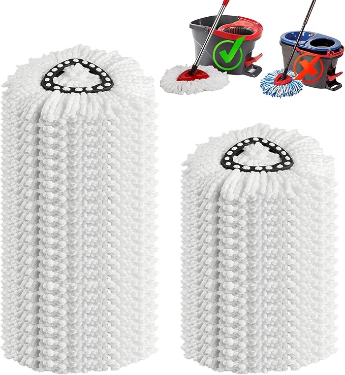 20 Pack Spin Mop Replacement Heads100% Microfiber Mop Heads Replacements Compatible with OCeda Easywring 1-Tank SystemSpinning Mop Replace Head for Easy House Cleaning Floor Mopping