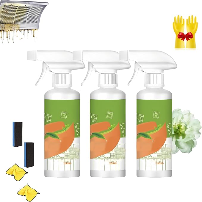 10.5 oz/300 ml Electrolyzed Ion Kitchen Cleaner Spray Multi-Purpose Kitchen Grime Remover 2026 New Kitchen Appliance Cleaner Convenient Handheld Cleaner Grease Clean for Oven Stove Range Hood (3)