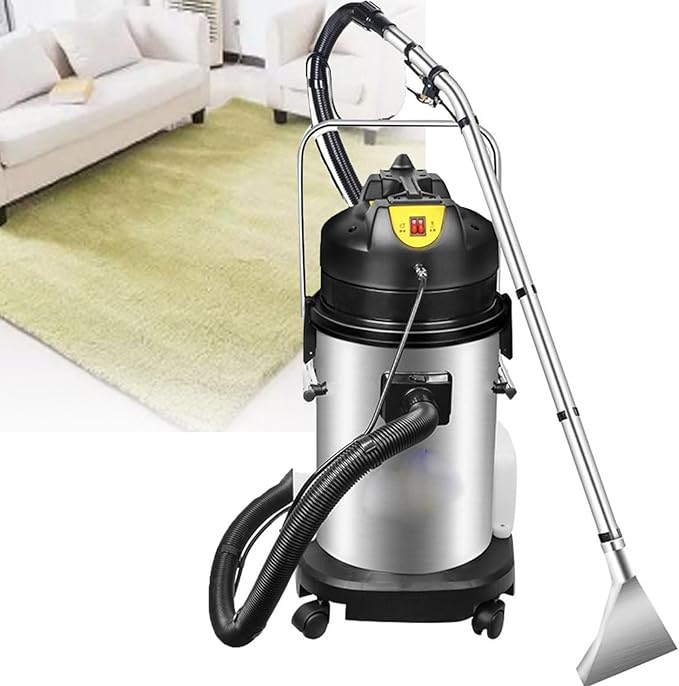 Carpet Upholstery Cleaner Carpet Cleaner Machine Deep Cleaner Commercial Carpet Cleaning Machine With Water Vacuuming Head&ampRound Brush 1049w 230mbar Suction Swith 22.97ft Cord And Wheels 40L