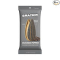 SMACKIN' Sunflower Seeds Roasted Jumbo Small-Batch American Made - Cracked Pepper. 1.5oz bags (6 Pack)