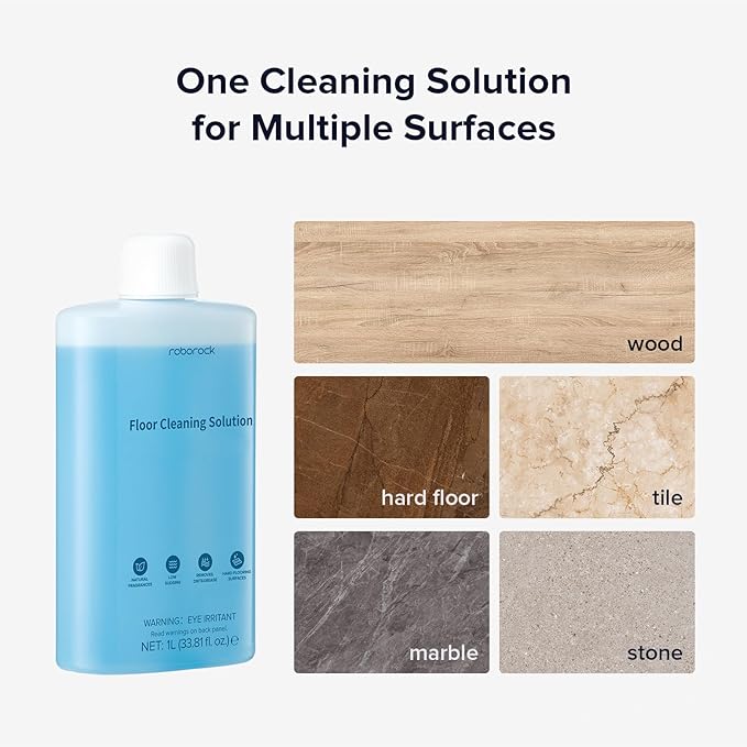 roborock Floor Cleaning Solution Floor Cleaner for Hardwood Compatible Robot Vacuums with Mopping and Wet and Dry Vacuum 1L 33.8 Fl. OZ