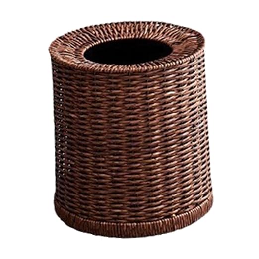 Trash Can Garbage Can Waste Basket Trash Bin Woven Wastebasket for Office Home Bedroom S
