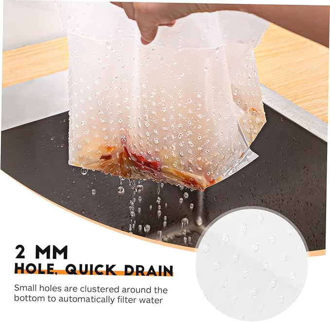 Baluue 150 Pcs Self Standing Kitchen Trash Bags with Hollow for Food Drainage Material Waste Bin Liners for Bathroom Office Bedroom and Picnic Use