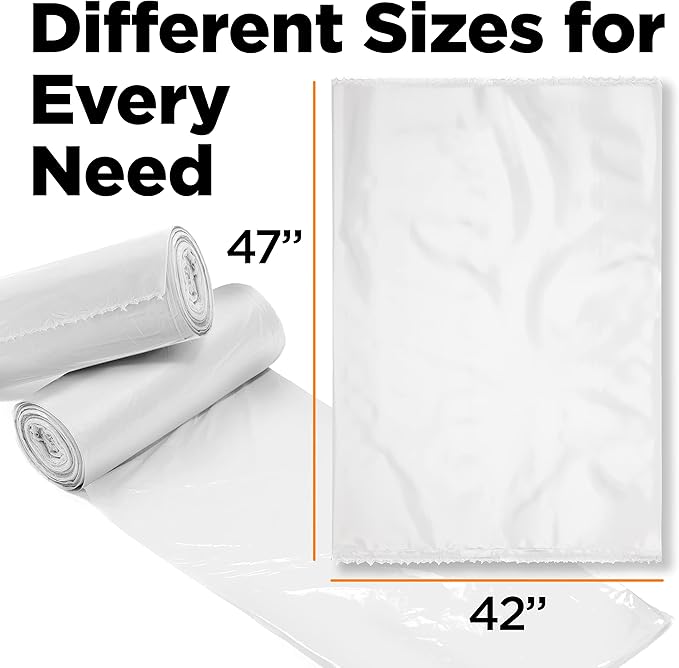 ToughBag 50 Gallon Trash Bags Heavy Duty Clear Trash Bags (200 COUNT) - Made in USA
