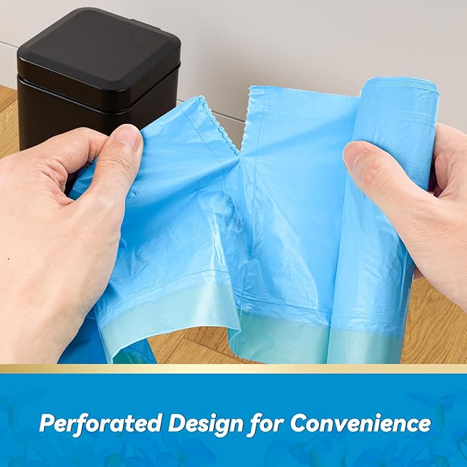 300 Count 15 Micron Extra Thick 4 Gallon Drawstring Small Trash Bags Sturdy &amp Tear-Resistant Small Garbage Bags for Bathroom Office Bedroom &amp Kitchen