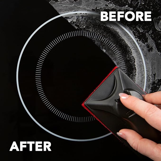 Weiman Glass &amp Ceramic Cooktop Stove Top &amp Oven Cleaner Kit – Kitchen Cleaner Cream 3 Scrubbing Pads &amp Scraper for Burnt-On Food &amp Grease Clean Shine - Safe for Induction Electric