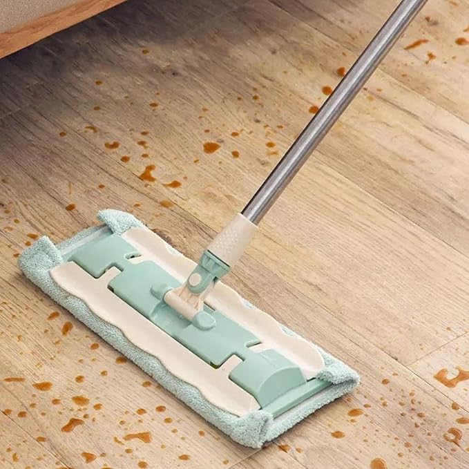 Dust Mop - Wood Floor Mops | Dry Floor Cleaning For Wood | Professional Microfiber Mop | Flat Mop With Stainless Steel Handle | Retractable Handle Dust Cleaning Supplies For Hardwood Tile Kitchen Bath