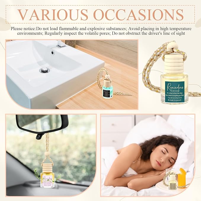 24 Pcs Employee Appreciation Gifts Bulk Car Air Freshener Diffuser Essential Oil Diffuser Office Gifts for Coworkers Staff Thank You Inspirational Teachers