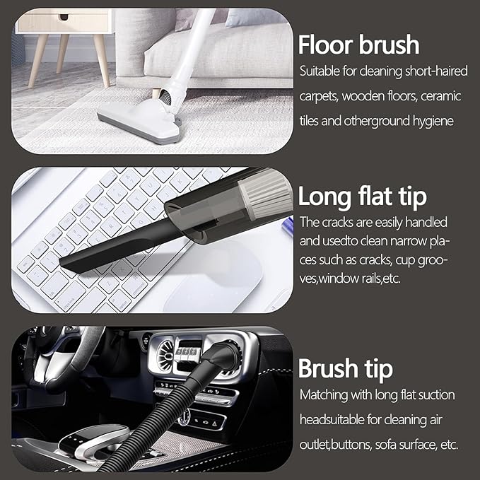 VELPEN Lightweight Cordless Stick Vacuum Cleaner for Hardwood Floors and Carpet Rechargeable 6000pa Suction Runtime of 20 Minutes Includes Multiple Tools