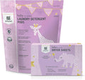 Grab Green Baby Laundry Detergent Pods and Dryer Sheets Bundle 50 Count Pods and 80 Dryer Sheets Dreamy Rosewood Scent Plant and Mineral Based Laundry Care Set