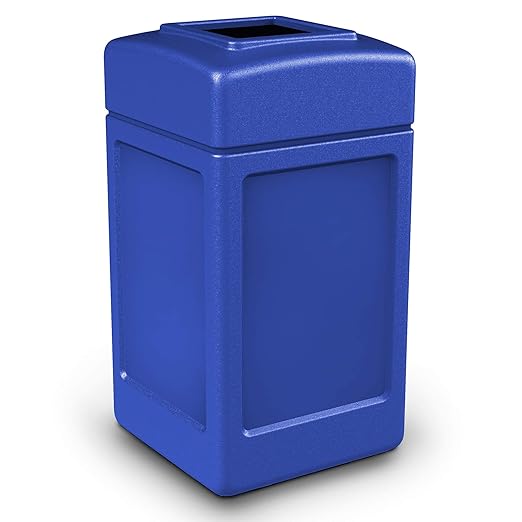 Commercial Zone Products 732104 Square Waste ContainerBlue42 Gallon
