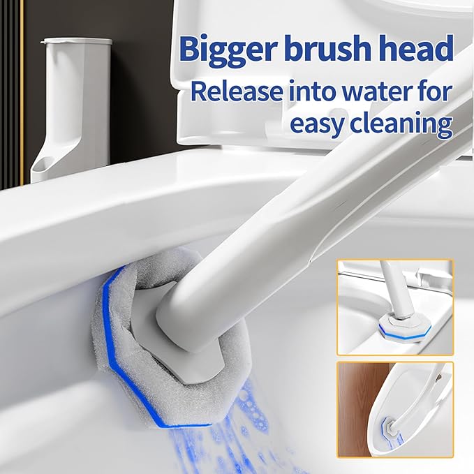 80Pcs Toilet Wand Refills for Disposable Toilet Bowl Brush Scrubber Cleaner Refill PadsToilet Brush Replacement Compatible Heads with Most Toilet Brushes Scrubber