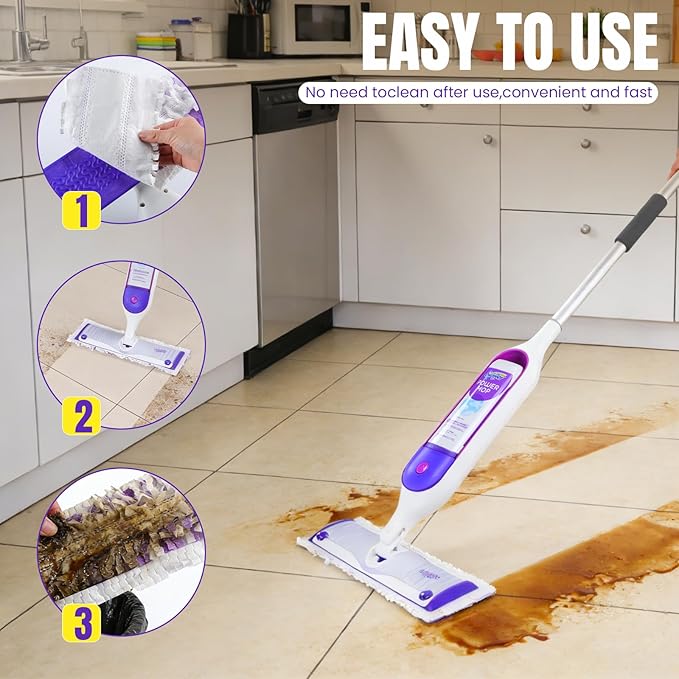 100 Pcs 5X Cleaning Disposable Power Mop Pads Refills Compatible with Swiffer PowerMop Unscented 14-Layer Heavy-Duty Multi-Surface Replacement Mopping Refill Pad for Floor Surface Cleaning