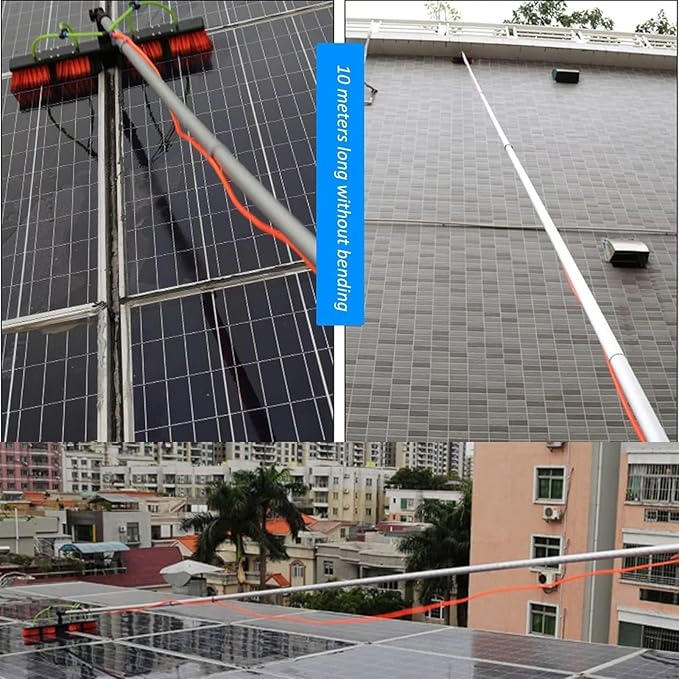 Water Fed Telescopic Brush Glass Cleaning Brush Photovoltaic Panel Cleaning Tool Solar Panel Water Spray Cleaning Brush Extension Pole (Color : 6m/20ft Rod Size : 30Cm Brush Head)