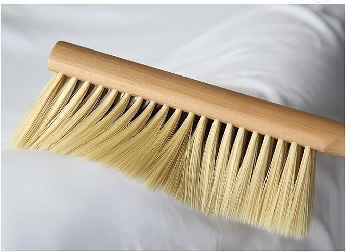 Soft Bristle Hand Brush Wooden Handle for Woodworking Shop Bench Sawdust Removal Non-Scratch 14 Inch Long (2pcs Yellow)