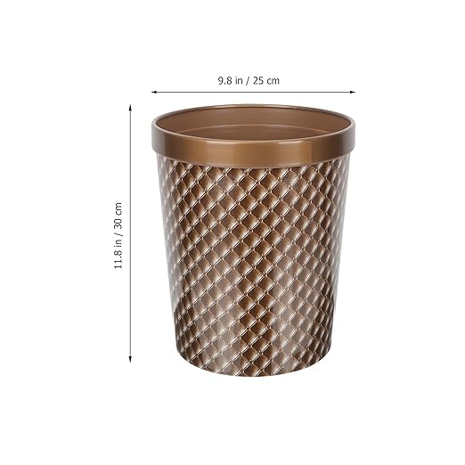 Plastic Trash Bin with Pressed Rim Office and Bathroom Wastebasket Compact Sturdy Storage Container for Home and Office Use