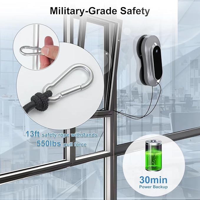 Automatic Window Cleaning Robot Auto Dual Water Spray &amp AI Path PlanningEdge Detection &amp Remote Control Smart Window Cleaner Robot for Highrise Glass Inside &amp Outside