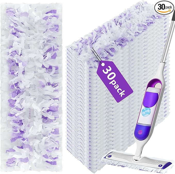 30 Count Disposable for Swiffer Power Mop Refills Power Mop Pads for Swiffer Power Mop Compatible with Swiffer Power Mop &amp for Swiffer Power Mop Solution for Floor Cleaning