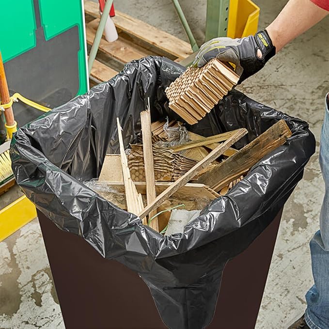 Contractor Heavy Duty Trash Bags 55 Gallon | 26 Count | 2 MIL | 36 X 56 | Large Black Flap Tie Construction Garbage Bags for Business Home Commercial Industrial Storage Outdoor