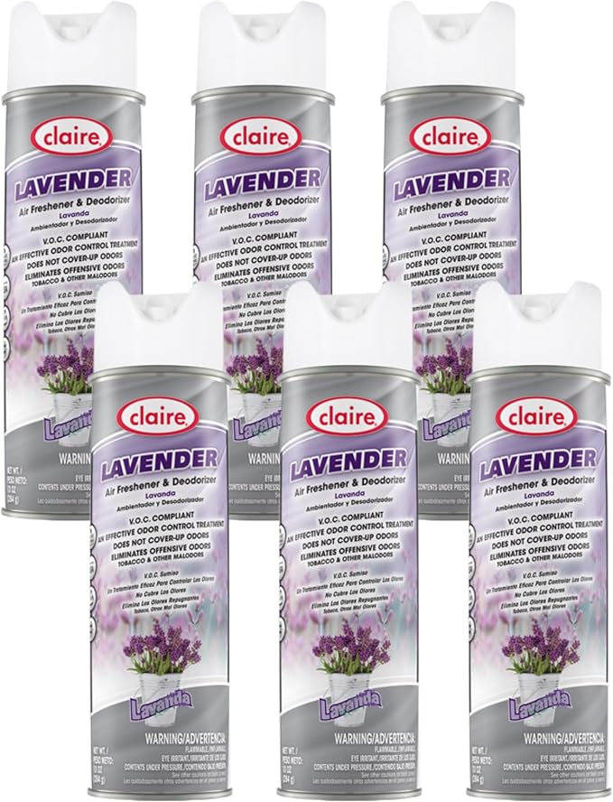 Claire CL191 Lavender Hand Held Air Freshener 10 Oz. Net Wt. (6 Pack)