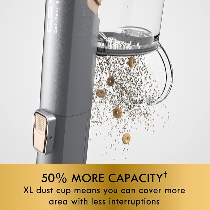Kenmore DS4095 Brushless Cordless Stick Vacuum with EasyReach Wand Lightweight Cleaner 2-Speed Power Control LED Headlight Converts to Handheld for Hardwood Floors Carpet &amp Pet HairGold