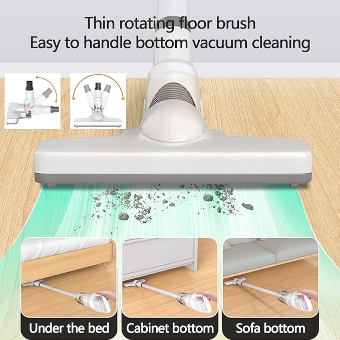 VELPEN 4-in-1 Stick Cordless Vacuum Cleaner 35Kpa 65dB Vacuum Cleaners for Home Multifunction USB Rechargeable Vacuum Cleaner for Pet Hair Hardwood Floor Cat Litter