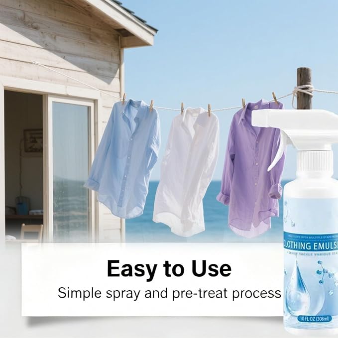 300ml Cleanse Natural Clothing EmulsifierNon Ionic Emulsifier Clothing CleanerPowerful Spot Remover Laundry Spray Fabric Conditioner Restore Faded Color (2PCS)