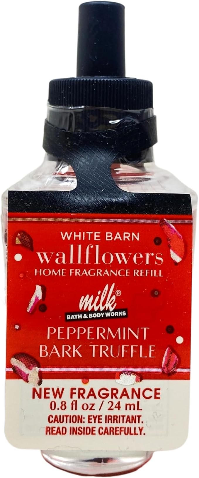 Bath &amp Body Works Peppermint Bark Truffle 2 Wallflowers Home Fragrance Refill Bulbs with a Natural Oats Sample Soap