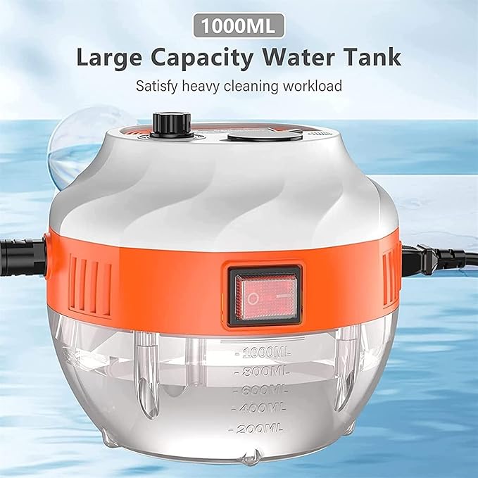 High Pressure Handheld Steam CleanerHigh Temperature Pressurized Steam Cleaning Machine with Brush Heads for Kitchen Furniture Bathroom Car (Color : White)