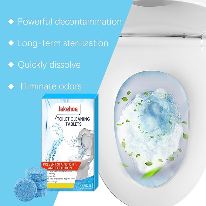 Toilet Cleaning Tablets 16 Pieces 3-Year Shelf Life Foam Action Stain Remover