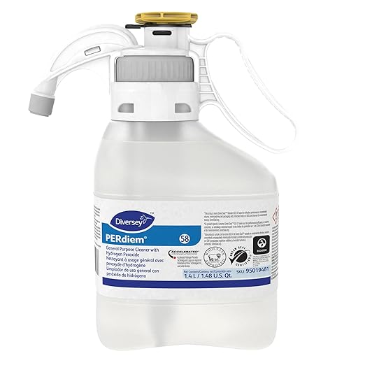 Diversey 95019481 PERdiem General Purpose Cleaner with Hydrogen Peroxide for Floors Bathrooms &amp Hard Surfaces SmartDose Liquid Concentrate 1.4-Liter