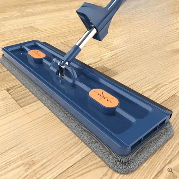 Self-Wringing 360° Flat Mop with Reusable Washable Mop Cloths Reusable Washable Mops Pads Mopping for Hardwood Laminate Tile Cleaning (Blue)