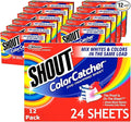 Shout Color Catcher Sheets for Laundry Allow Mixed Washes Prevent Color Runs and Maintain Original Clothing 24 Count (Pack of 12)