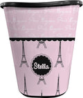 Personalized Paris &amp Eiffel Tower Waste Basket - Double Sided (Black)