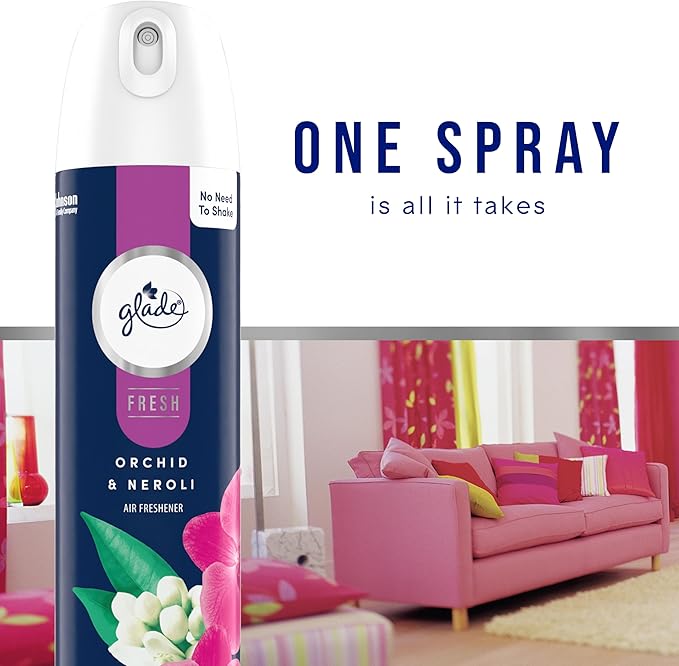 Glade Air Freshener Room Spray Orchid &amp Neroli Scent Odor Fighting to Deliver Long Lasting Freshness 8 Oz 6 Count