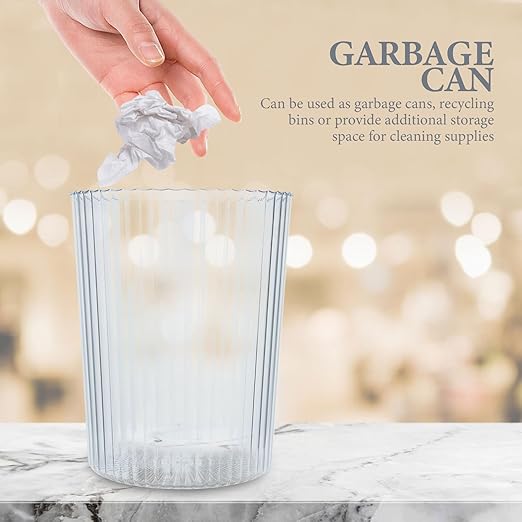 TIDTALEO Transparent Kitchen Trash Can Small Thickened Garbage Container for Bathroom Bedroom Office Practical Multi-Function Wastebasket with Chic Design for Home Organization