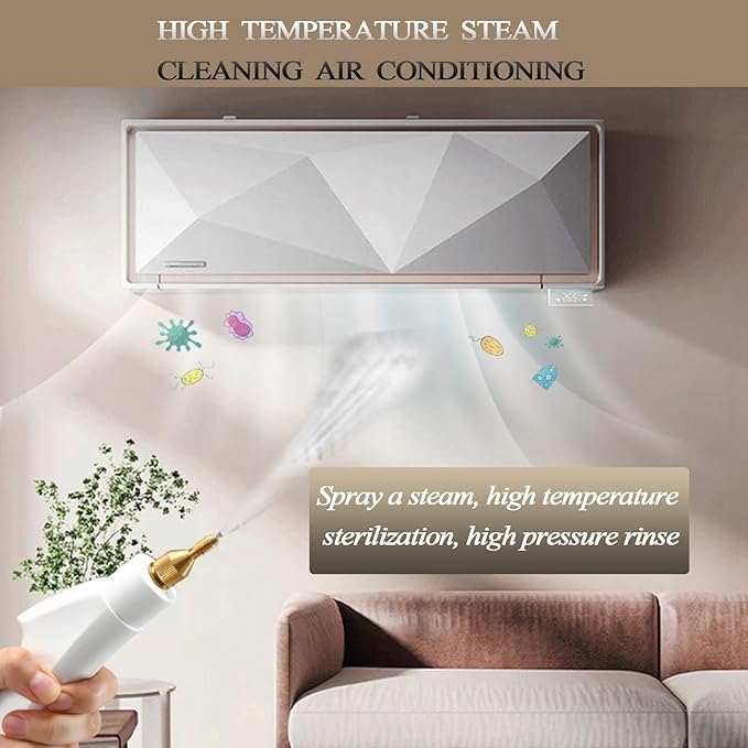 Handheld Steam Cleaner 2500W High Temperature Steamer for Car Detailing Couch Windows Kitchen Bathroom Home(Style2)