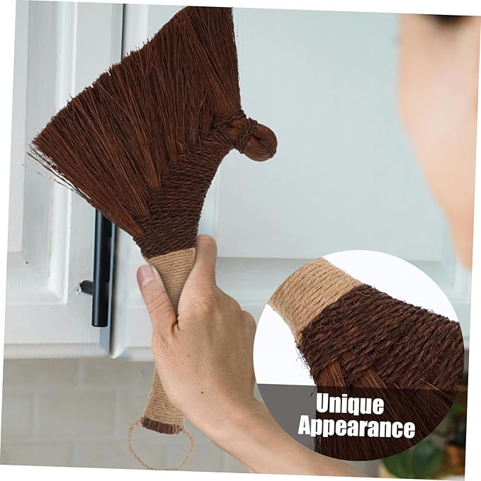 1pc Desk Broom Soft Bristles for Dust Removal Handheld Whisk Broom for Home and Office for Cleaning Desktops Bookshelves and Keyboards Natural Straw Material Portable and