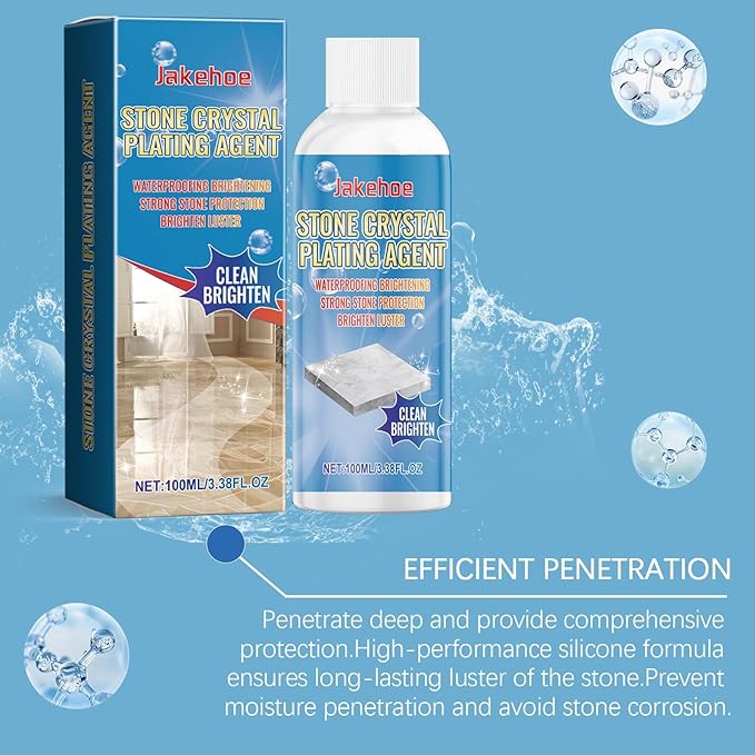 Marble Cleaner &amp Polish - Stone Sealer For Scratch Repair Kitchen Tile Countertop Protection Transparent Coating(2PCS)