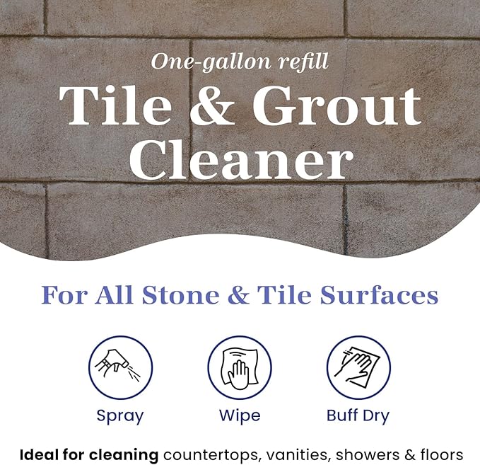 Marblelife Tile &amp Grout Cleaner - Tile and Grout Cleaner for Floors Pools Bathroom Shower Bath &amp Other Surfaces Safe &amp Effective Ready-To-Use Refill Gallon