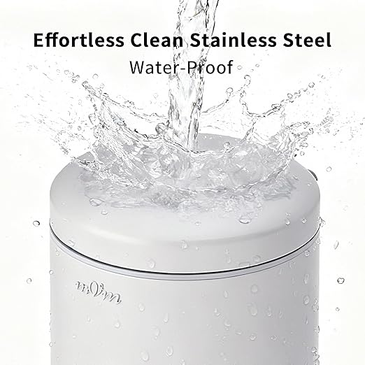 mVm Kitchen Garbage Can5.3 Gallon/20 Lliter Round Stainless Steel Trash CanStep Small Trash Can with Lid and Foot PedalSoft-CloseAnti-Fingerprint.for BathroomBedroomOfficeLiving Room(Gray)