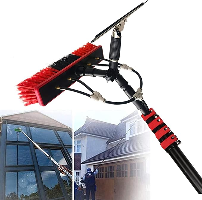 Window Cleaning Pole/water Fed Telescopic Brush/extendable Cleaner Conservatory Roof Suitable for Photovoltaic Panel Cleaningtrucks Windows Window Glass Cleaning Poles Telescopic Water Fed B