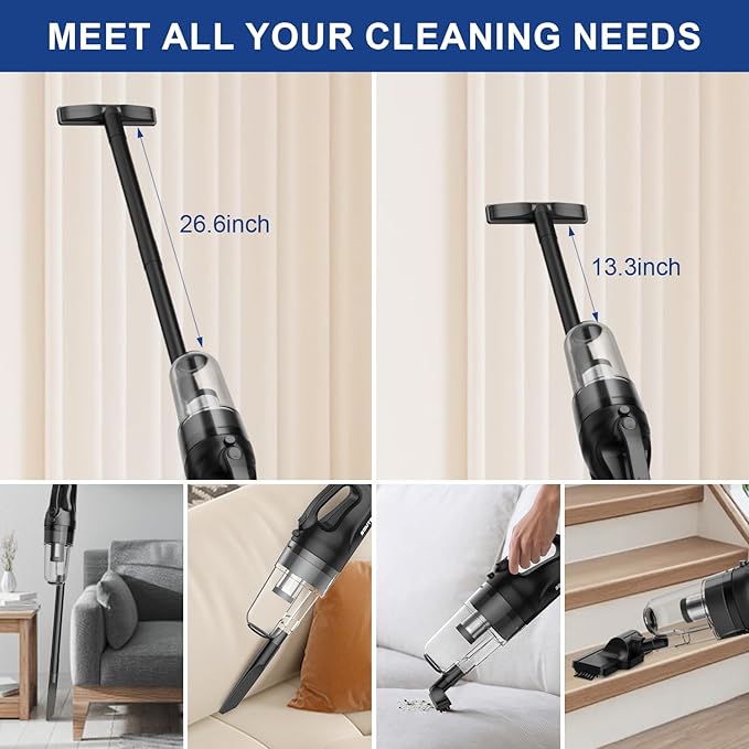 SOWTECH Corded Vacuum Cleaner Super Power Suction Stick Vacuum Cleaners for Home 6-in-1 Lightweight Hard Floor Vacuum Removable Handheld Vac Portable Vacuum for Pet Hair