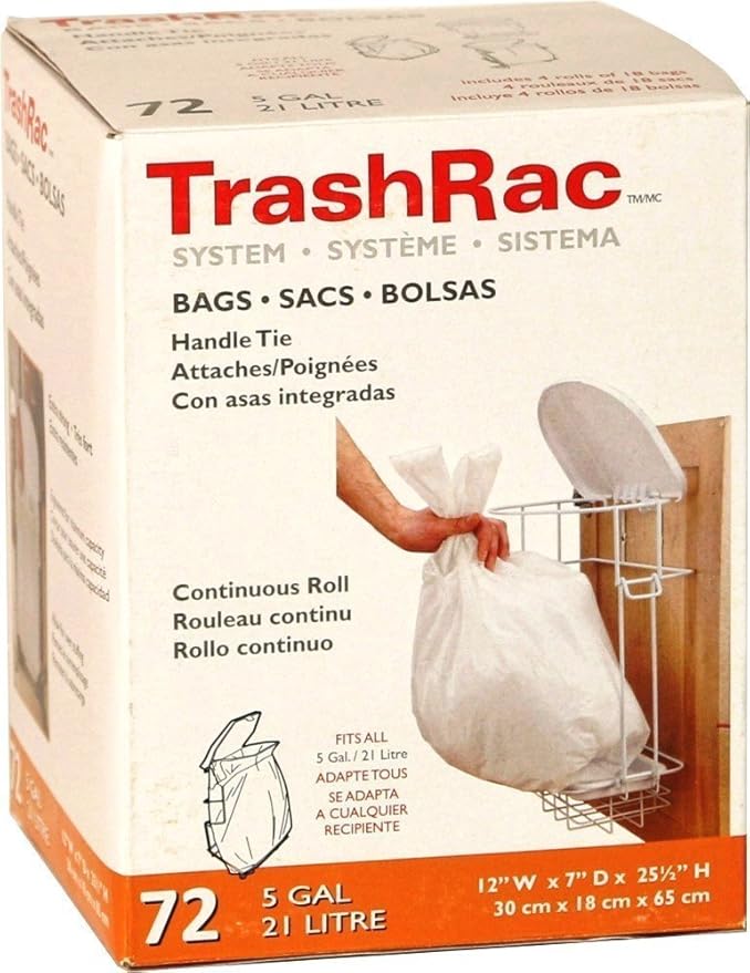 5 gal. Trash Bags Handle Tie - 72 Count (Pack of 2)