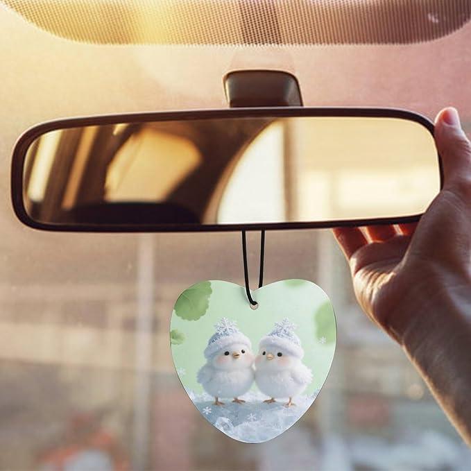 5PCS Car Air Freshener Hanging Personalized Double Sided Snowy Chicks Car Fresheners Long Lasting New Cars Scents Cute Automotive Freshies for Closets Drawers (tea)