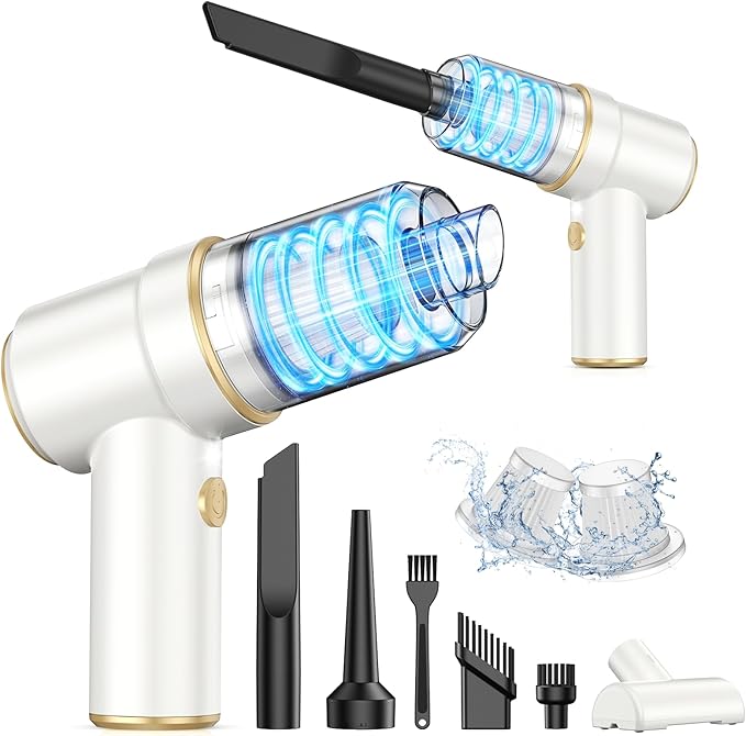 KMM Handheld Car Vacuum Cleaner 9000PA Vacuum Cleaner &amp Air Duster 120W High Power Vacuum Portable Cordless Hand Held Vacuum Rechargeable with Multi-Nozzles &amp LED Light for Home Car Offic