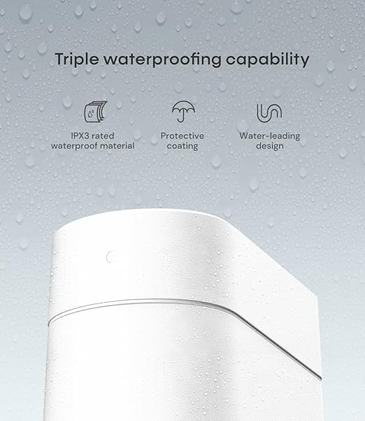 TOWNEW T3 Slim Automatic Infrared Motion Sensor Trash Can with Lid Self Sealing &amp Changing 3.4-Gal Waterproof White Touchless Trash Cans with Lids
