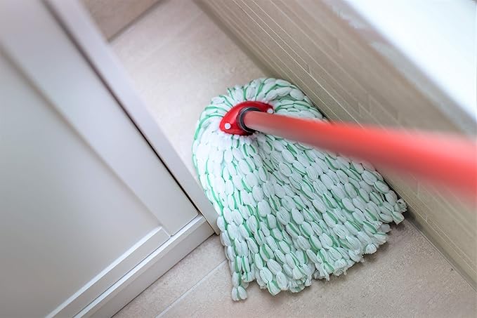 Vileda Microfibre Eco Mop Refill 100% Microfiber Great Cleaning and Absorbency Green and White